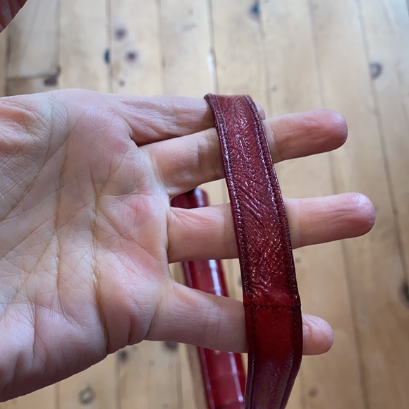 Vintage eel skin leather purse shoulder clutch red - Picture 15 of 15